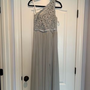 David’s Bridal Grey Blue Bridesmaid Dress! Size 2